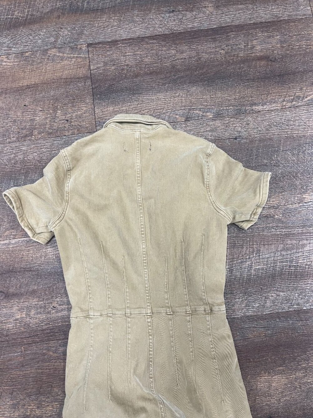 Free People We The Free Jayde Flare Denim Jumpsuit Small Blushing - Picture 10 of 11